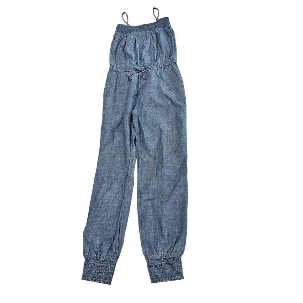 Polo Ralph Lauren Girls Size 6XG Blue Denim Jumpsuit Casual Sleeveless